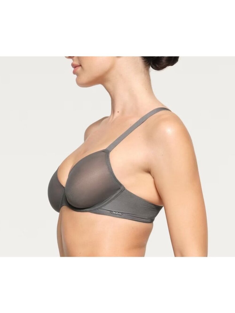 NWT SKIMS NO SHOW MOLDED UNLINED DEMI BRA GUNMETAL - 44A